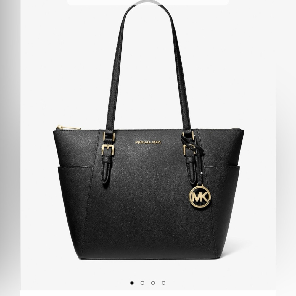 Michael Kors Charlotte Saffiano Leather Top Zip Tote Bag